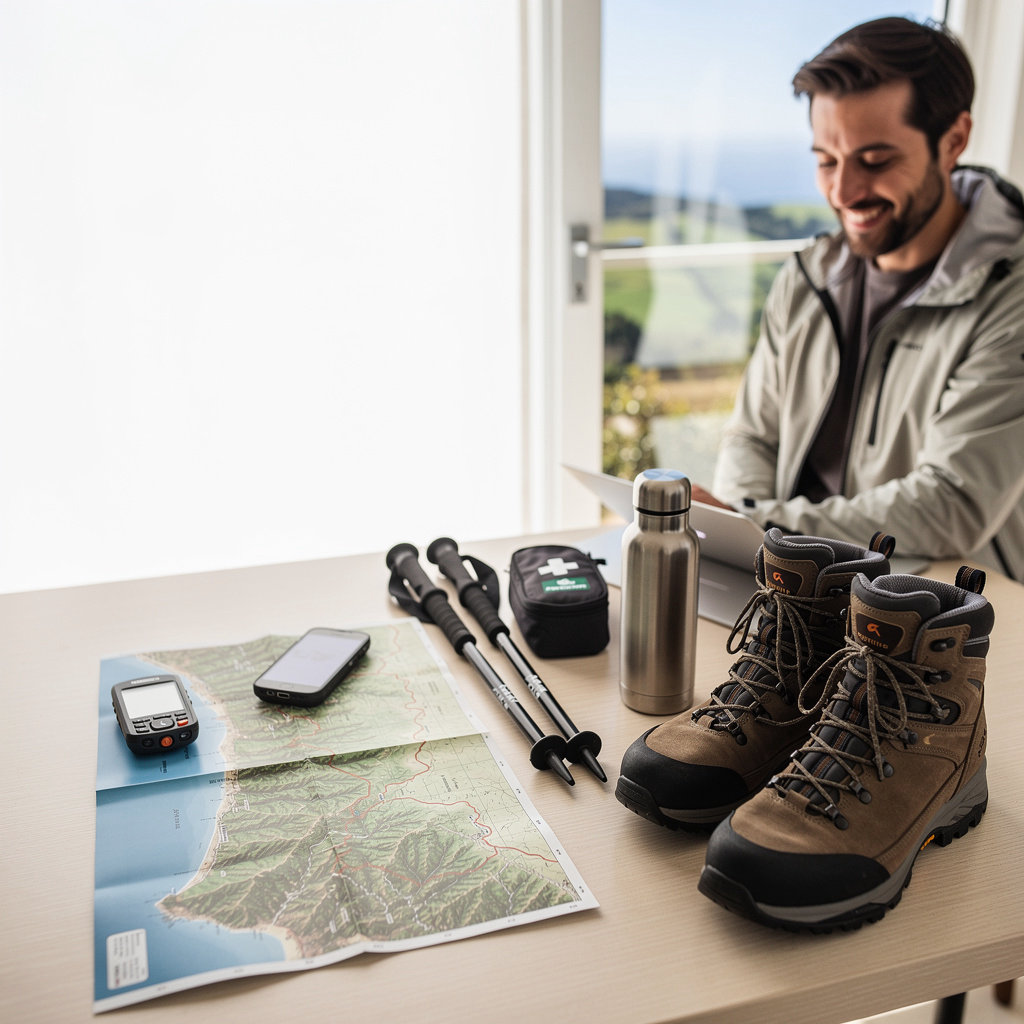 La Cumbre Peak hiking trail with panoramic views of Santa Barbara and the Santa Ynez Mountains